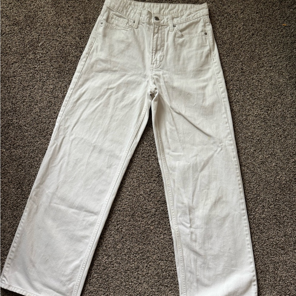 Hm wide leg baggy white jeans